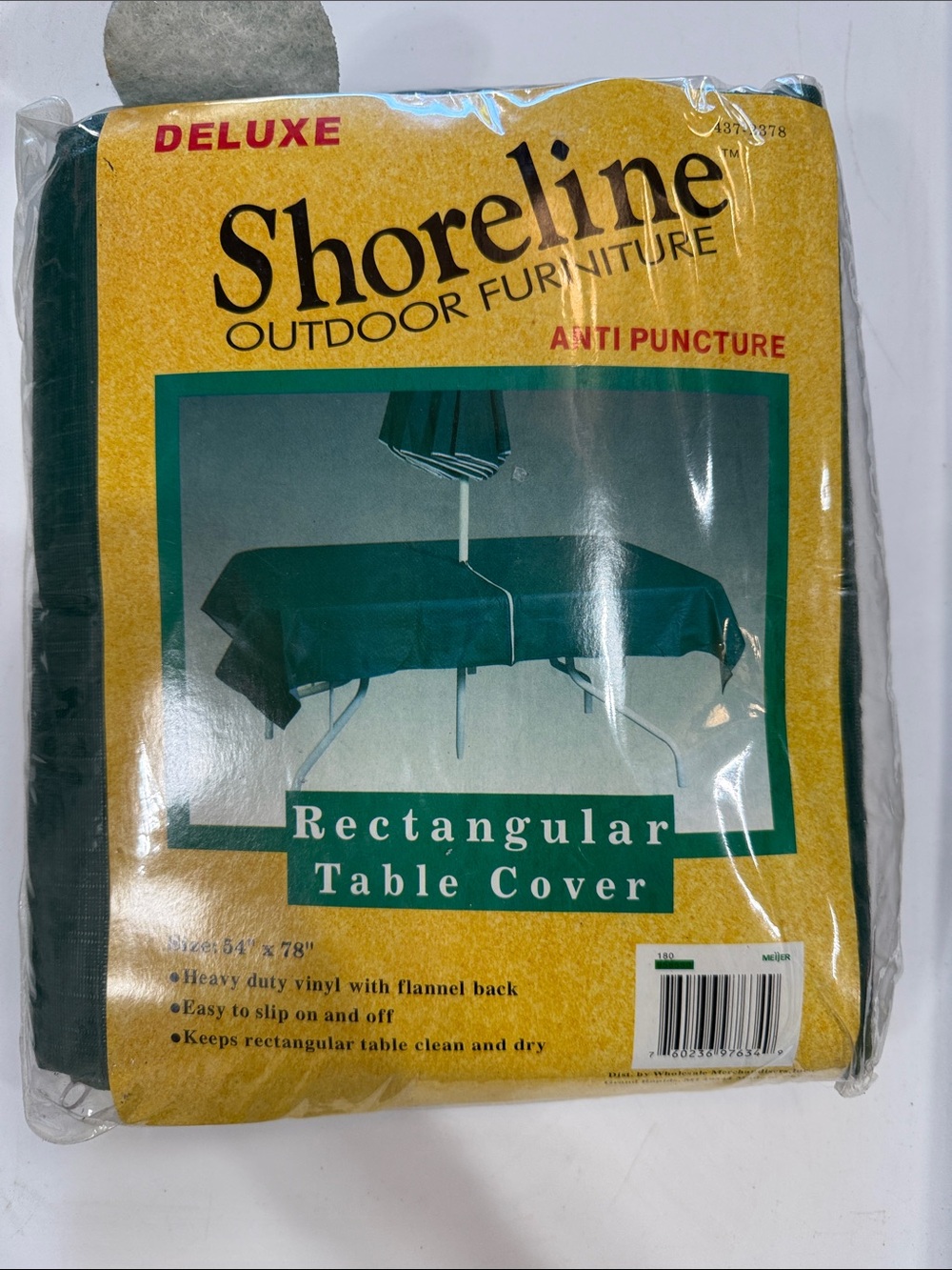 Shoreline Green Rectangular Table Cover - Deluxe Vinyl